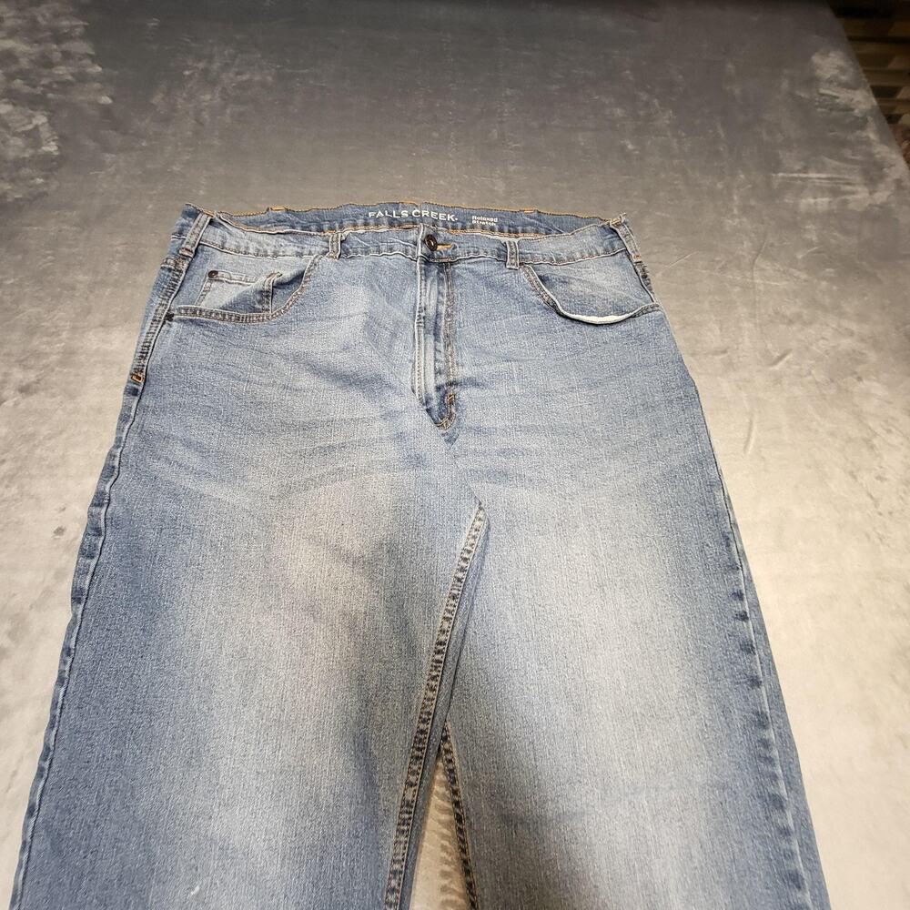 Falls Creek Jeans Mens 40x32 Blue Light Wash Straight Relaxed Denim Pockets - Picture 2 of 9